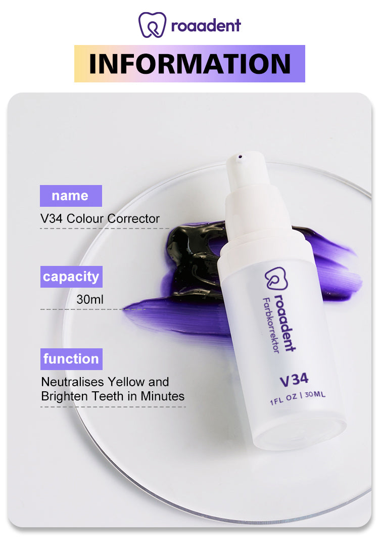 roaadent V34 Zahn-Gel-Farbkorrektor